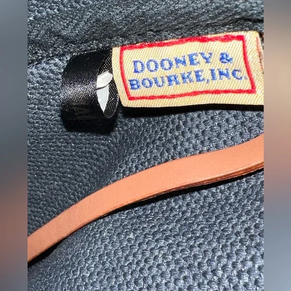 Vintage Dooney & Bourke Navy Canvas Leather Trim Zip Tote Purse Classic USA - Picture 4 of 9